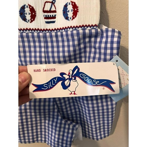 Boy's Silly Goose Hand Smocked Nautical Jumper Size 18M NWT - Picture 2 of 5